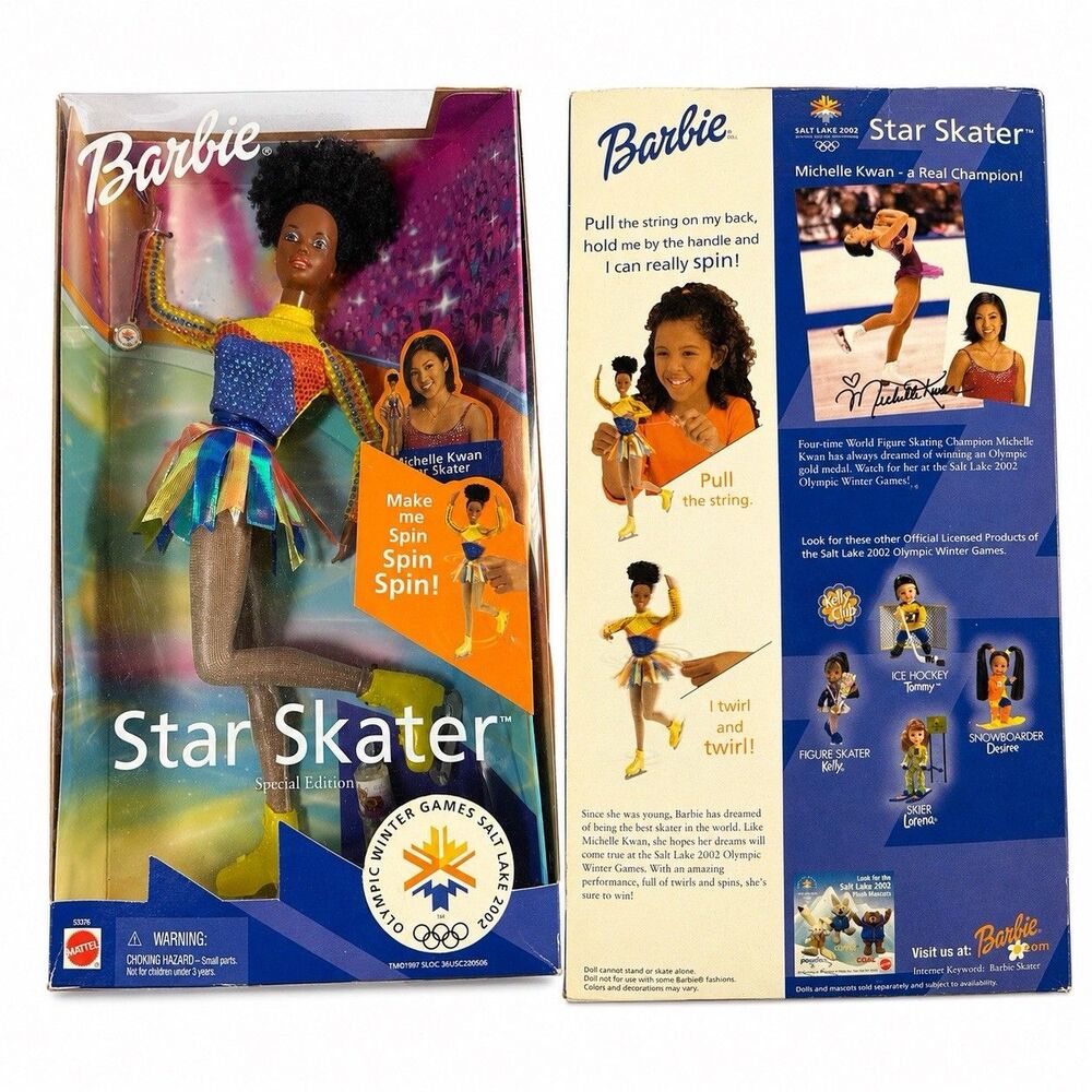 Barbie Star Skater African American Doll 53376 Salt Lake 2002 Olympics NRFB